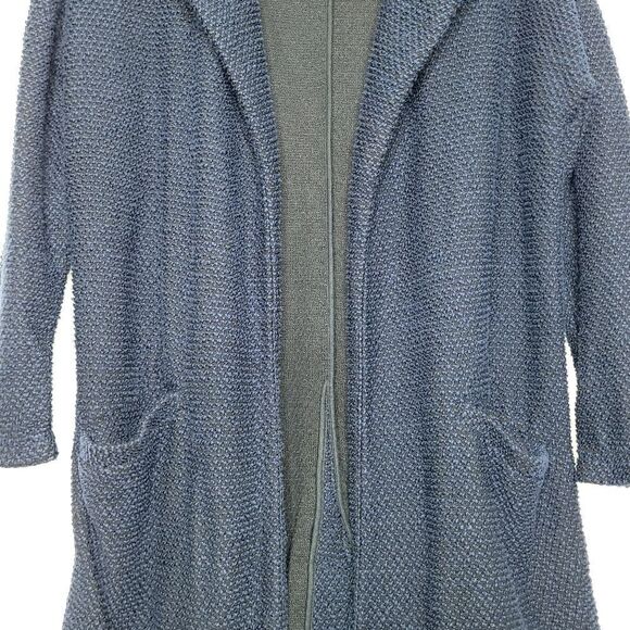 Marine Layer Navy Birdseye Open Cardigan Coat Size Medium - Picture 3 of 9